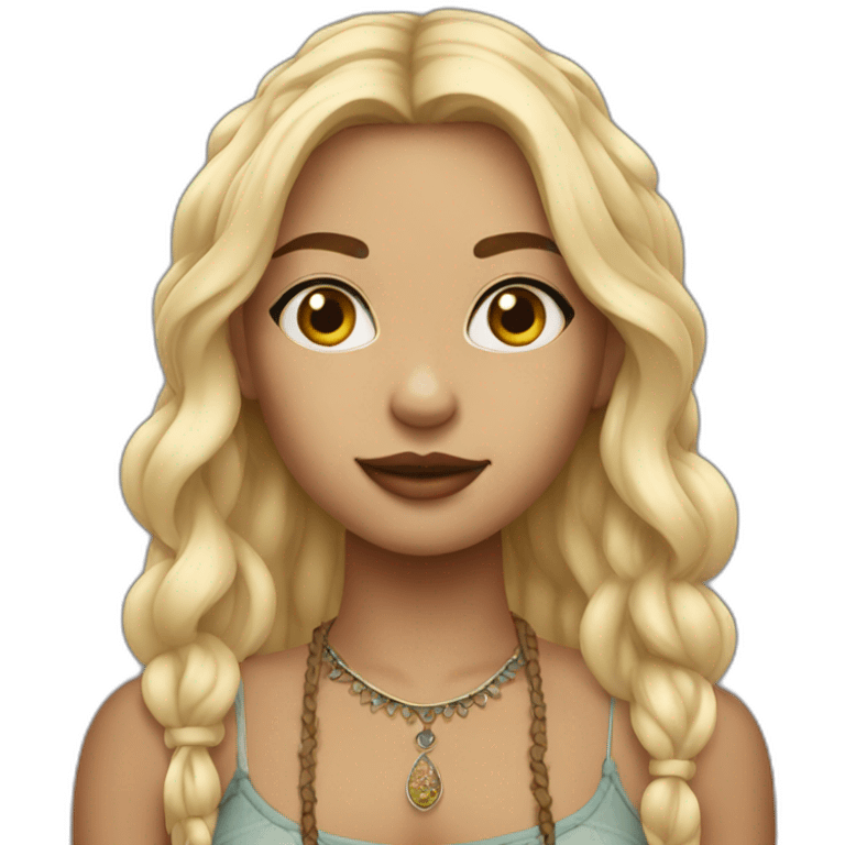 blonde boho girl with face piercings emoji