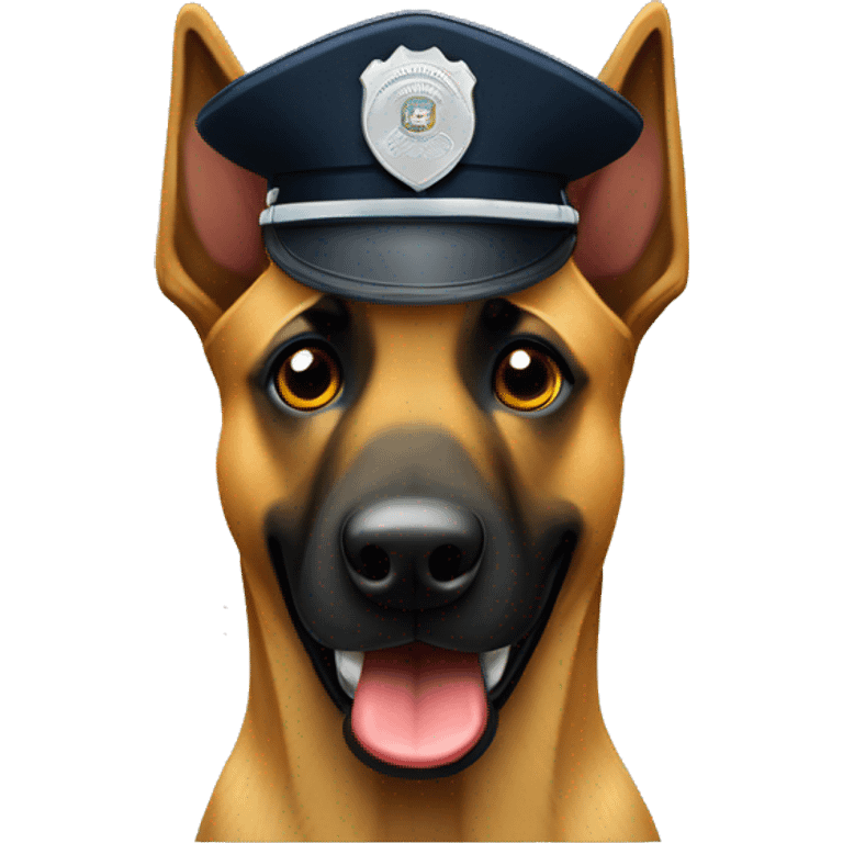 Belgian malinois with police hat emoji