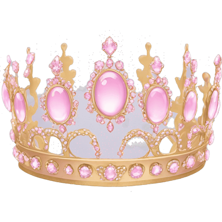 Royal tiara with pale pink jewels emoji