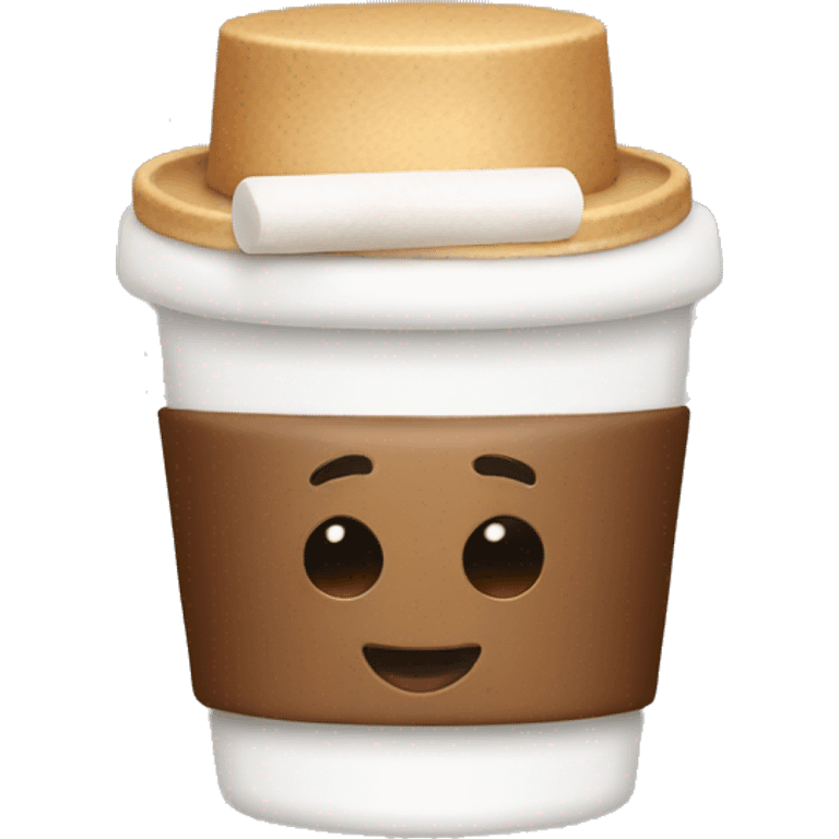 Cap with coffee and marshmallows  emoji