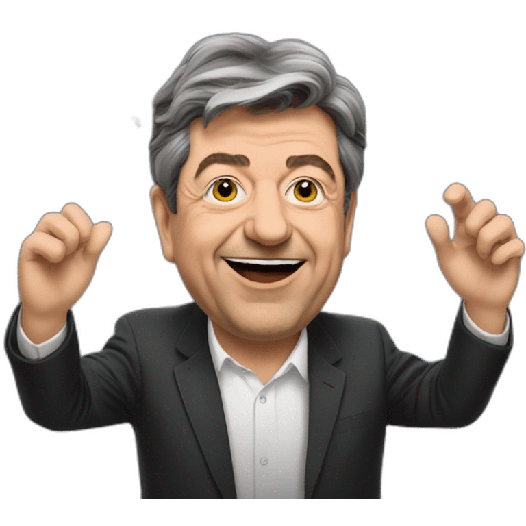 mélenchon qui tien une liasse de billet dans sa main emoji