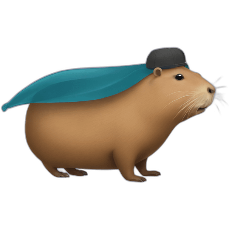 Capybara on whale emoji