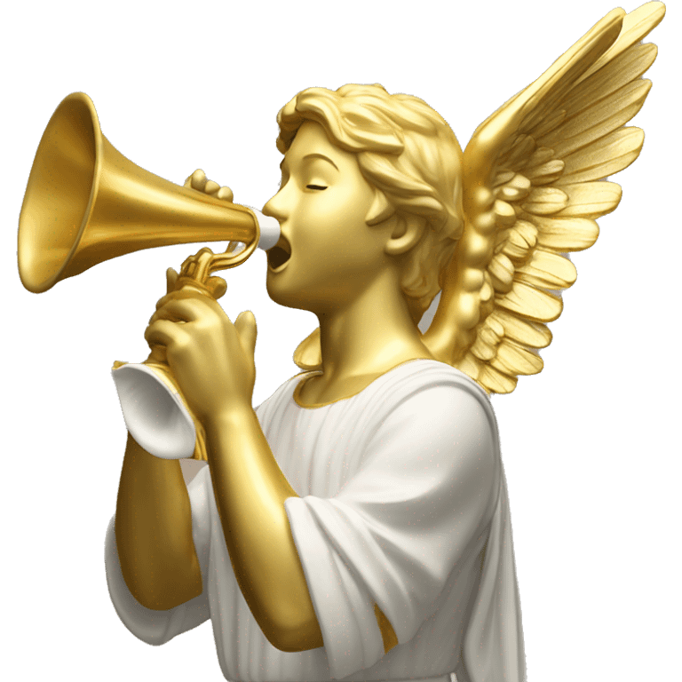 LDS Gold Angel Moroni statue blowing horn emoji