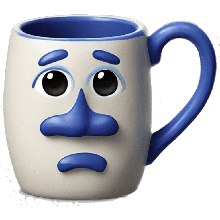 Realistic clay talavera mug isolated.  emoji