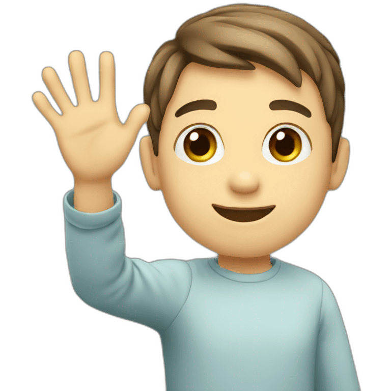 boy wave hand emoji