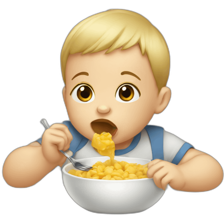 Baby boy eating emoji