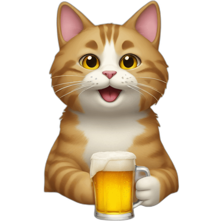 Cat drinking beer emoji