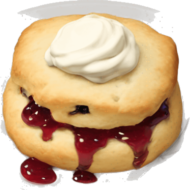 Scones on a plate with Jam and Cream emoji