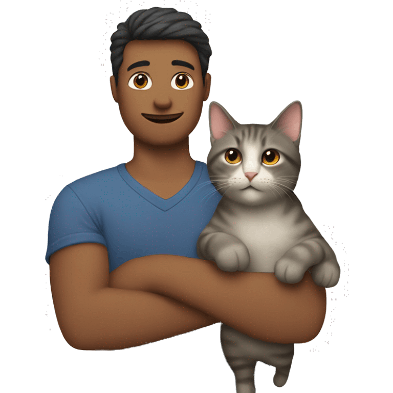 cat in a man’s arms emoji