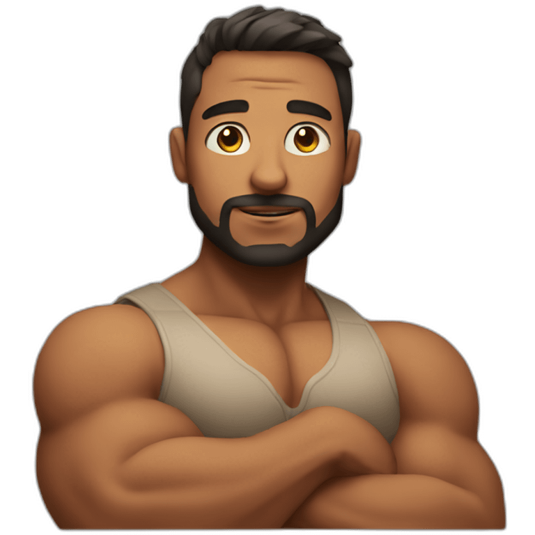 A muscular man with a big belly emoji