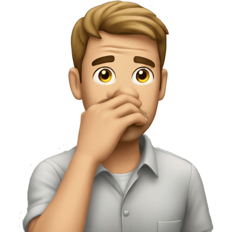 man covering nose smell bad emoji