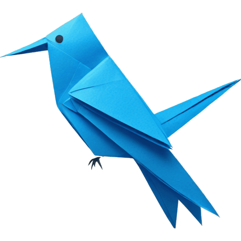 paper blue bird origami emoji