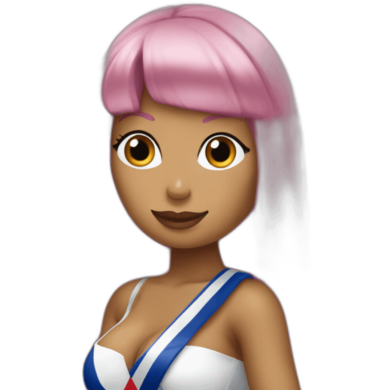 Nicki Minaj in front of the french flag emoji