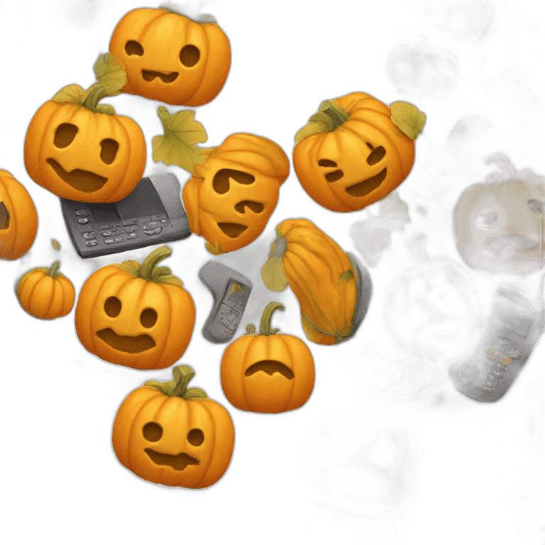 a pumpkin mixed with a telephone emoji