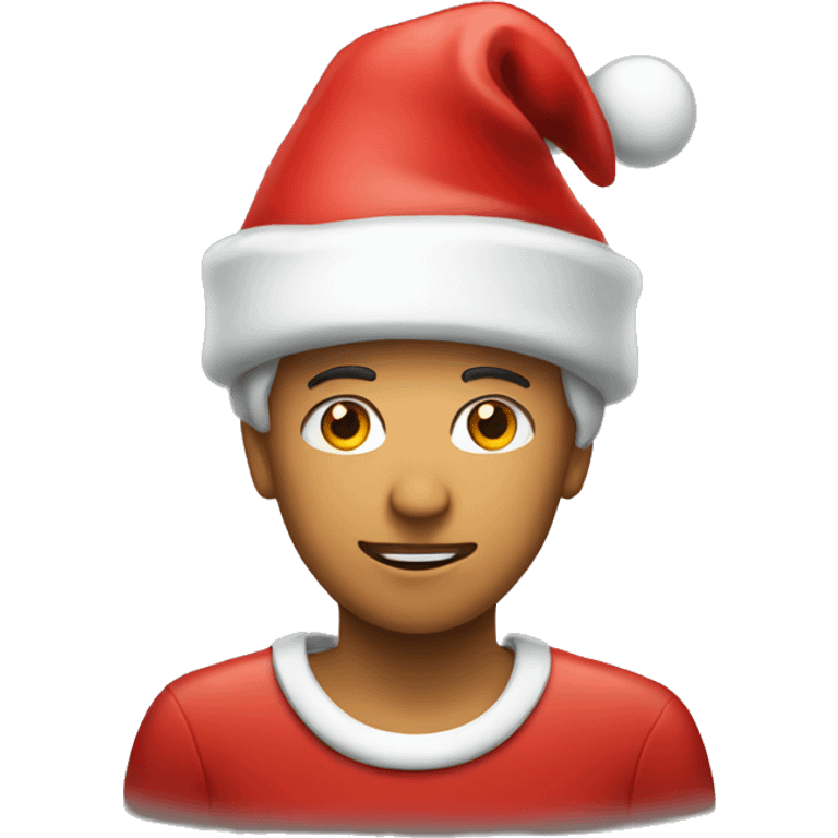 Person with Christmas hat emoji