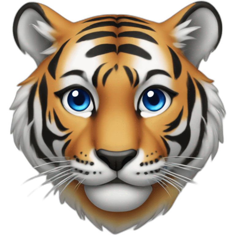 tiger with blue eye emoji