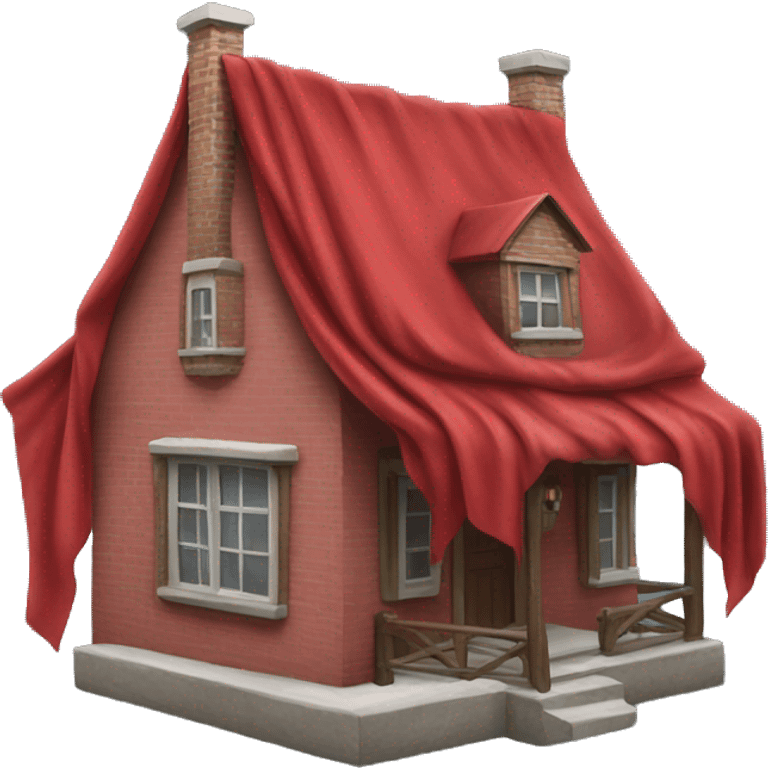 house  in a large red scarf emoji