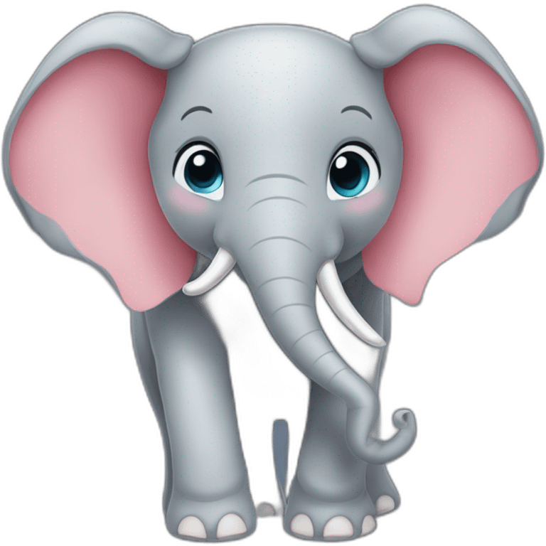 Éléphant avec des yeux coeur emoji