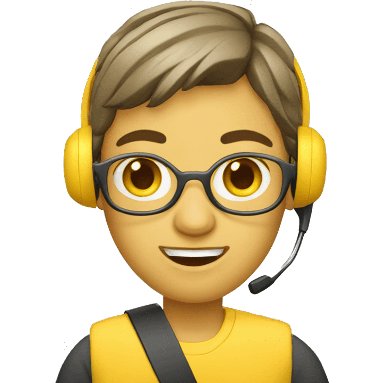 call center agent yellow emoji