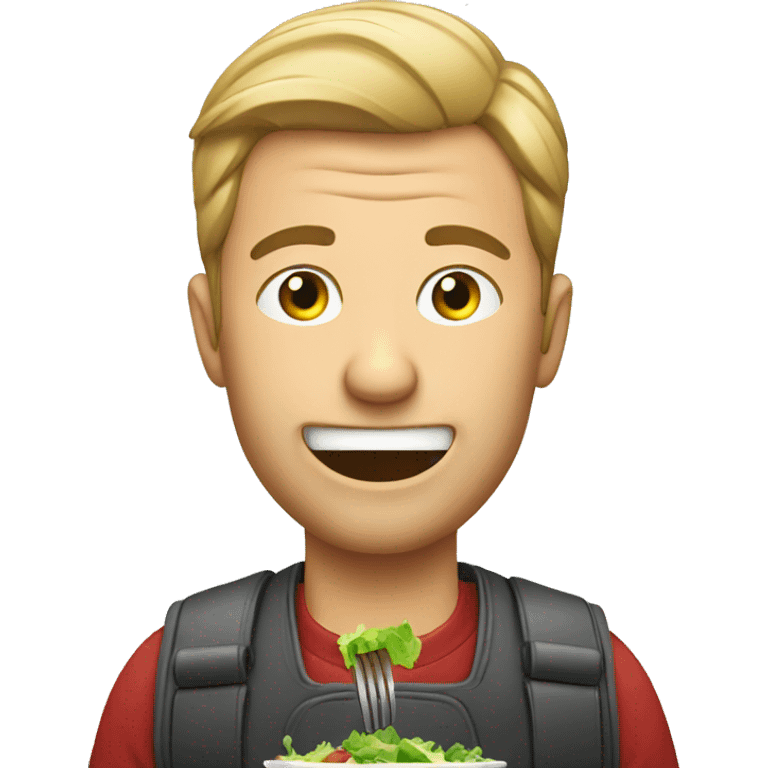 man eating salad emoji