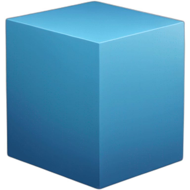 Light blue cube and on top of it dark blue part emoji