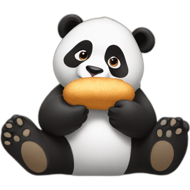 Panda bear eating croquettes emoji