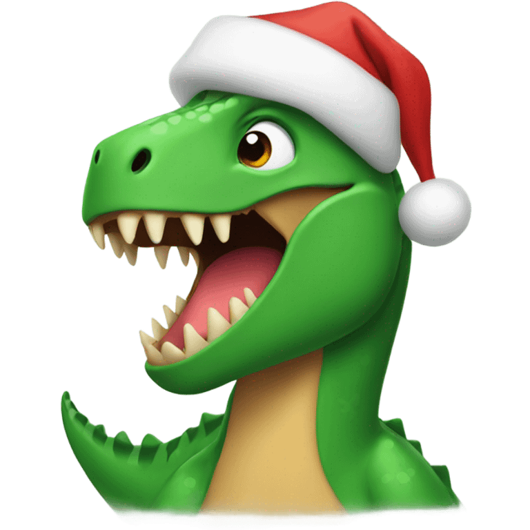 Christmas dinosaur emoji