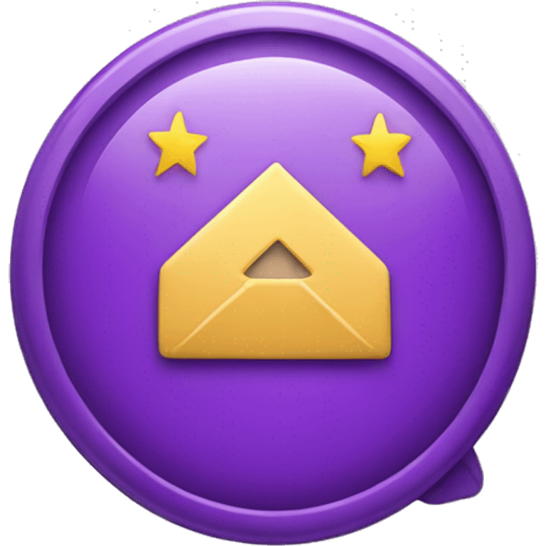 purple badge with checkmark emoji