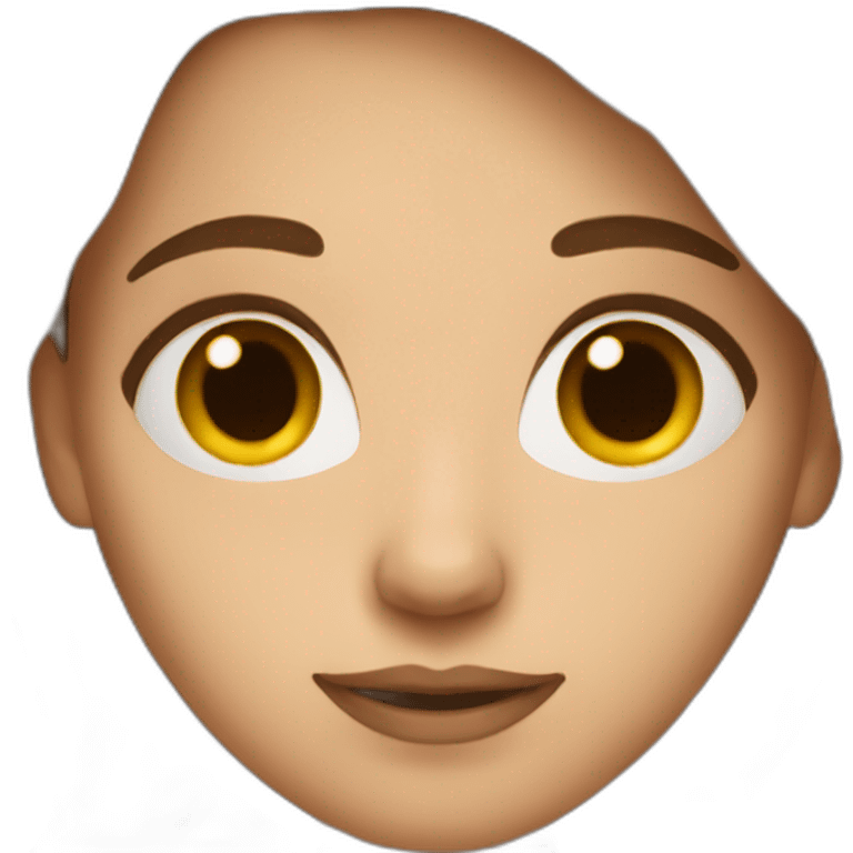 whitye woman with medium brown hair emoji