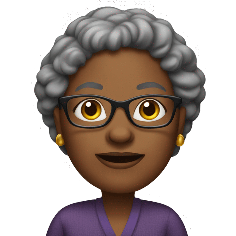 A black older women about 50 years old  wearing glasses  emoji