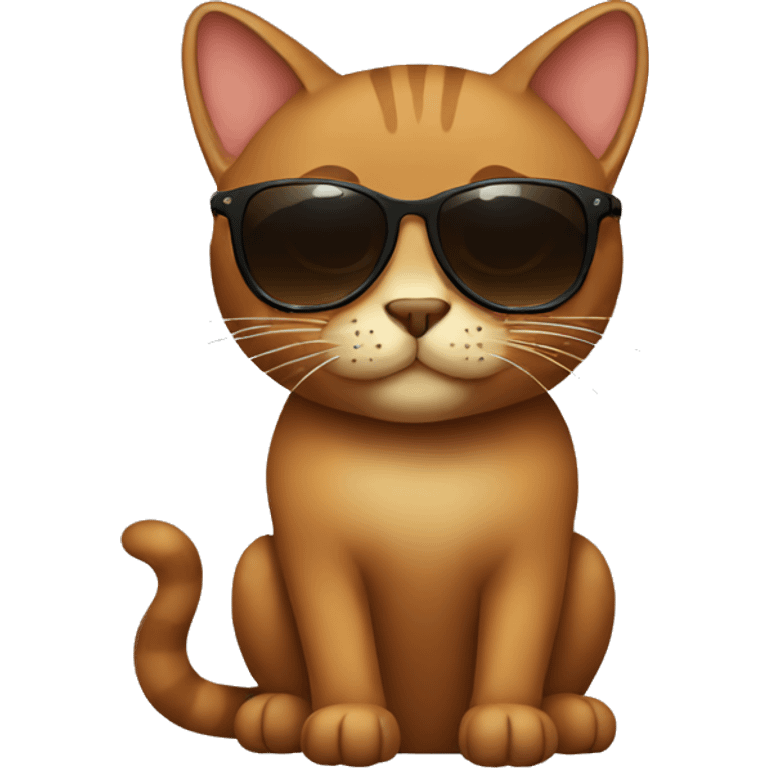 Brown cat with sunglasses emoji