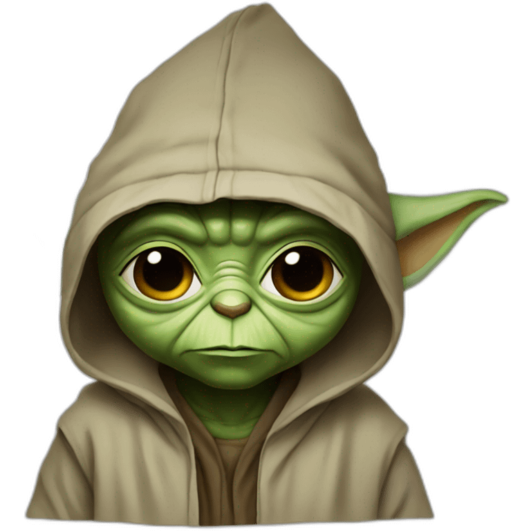 Yoda wearing a hoodie emoji