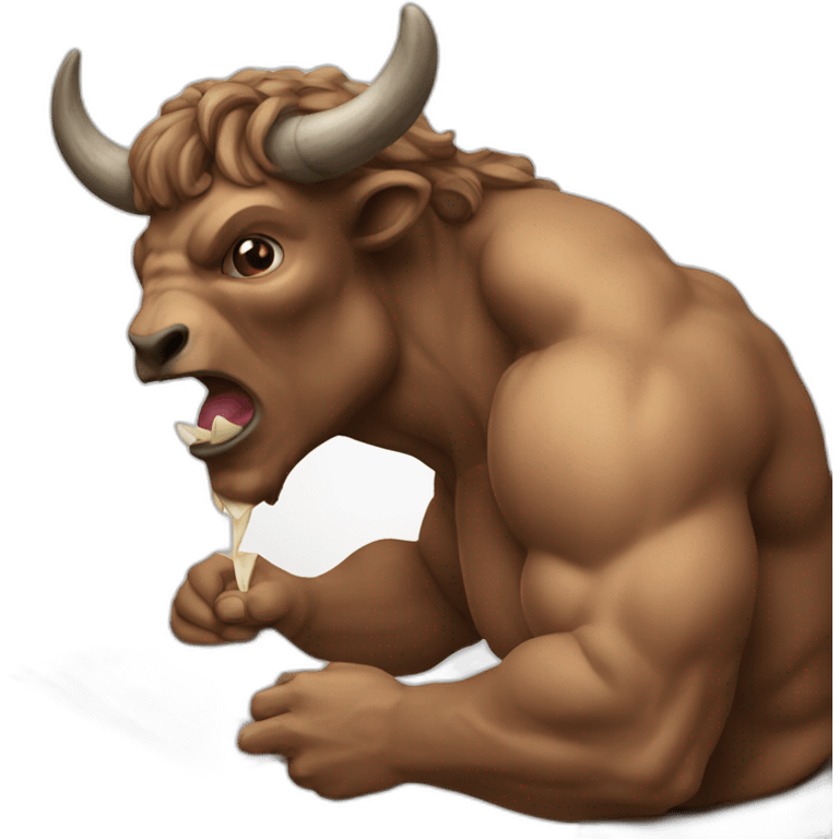 Minotaur eating word document emoji