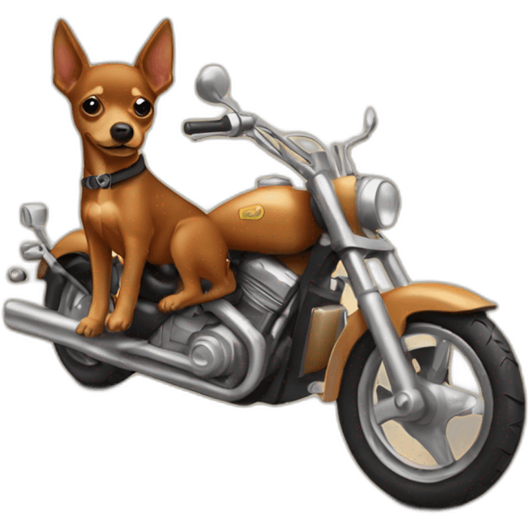 caramel-color-pinscher-dog-driving-a-motorcycle emoji