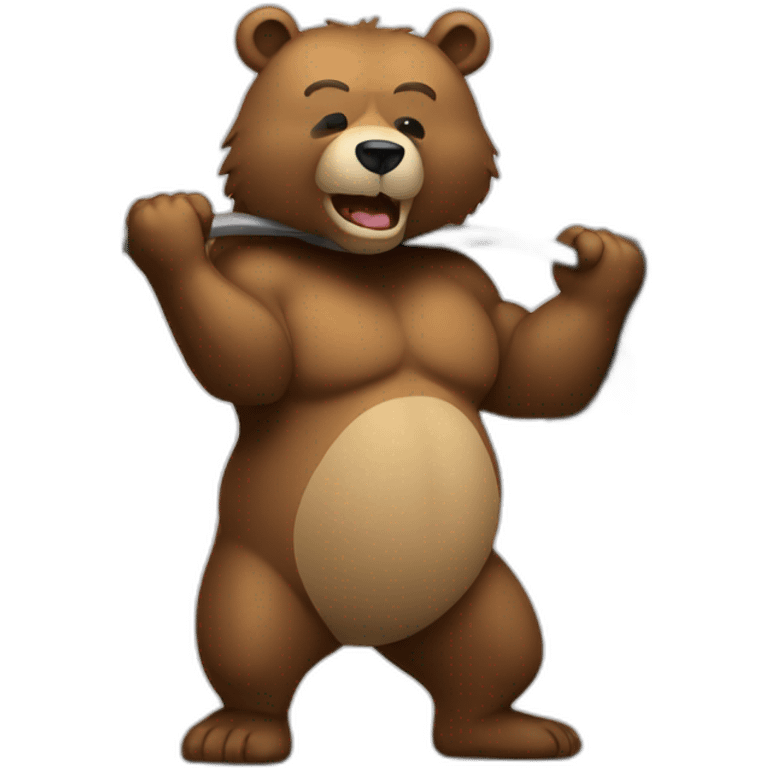 Bear weights lifting  emoji