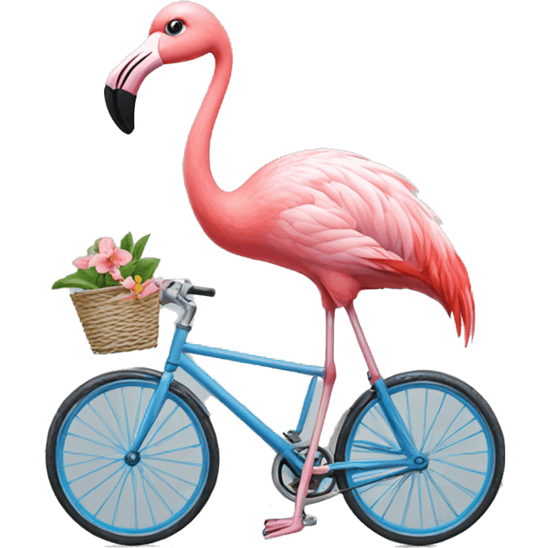 flamingo riding a bicycle emoji