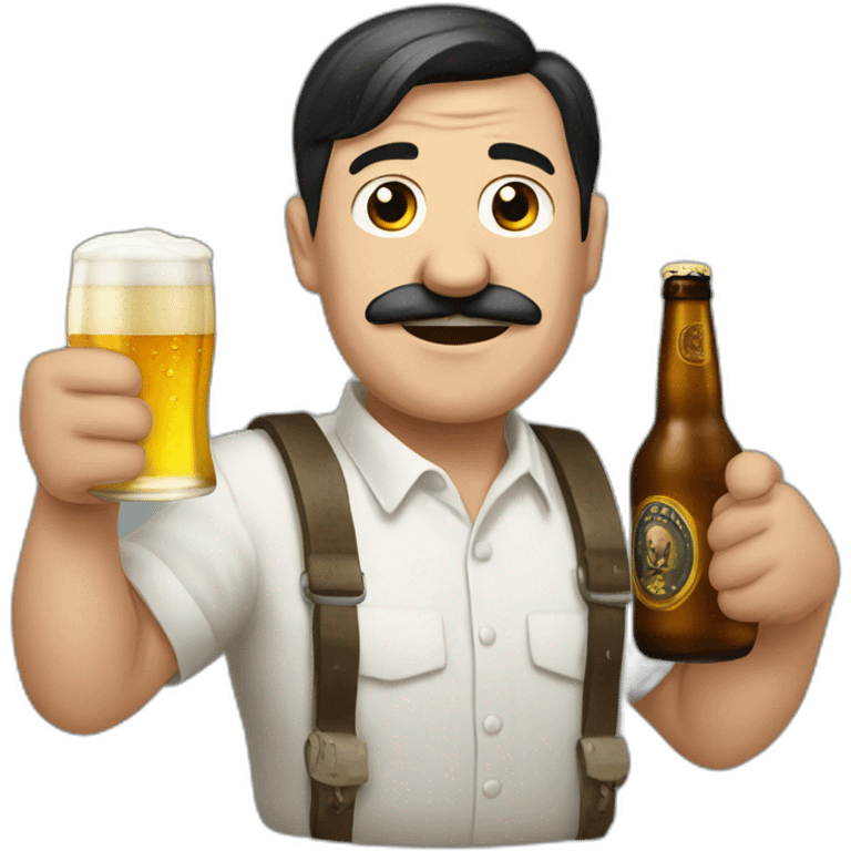 adolf h with a beer emoji