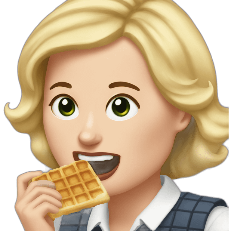 leslie knope eating waffle emoji