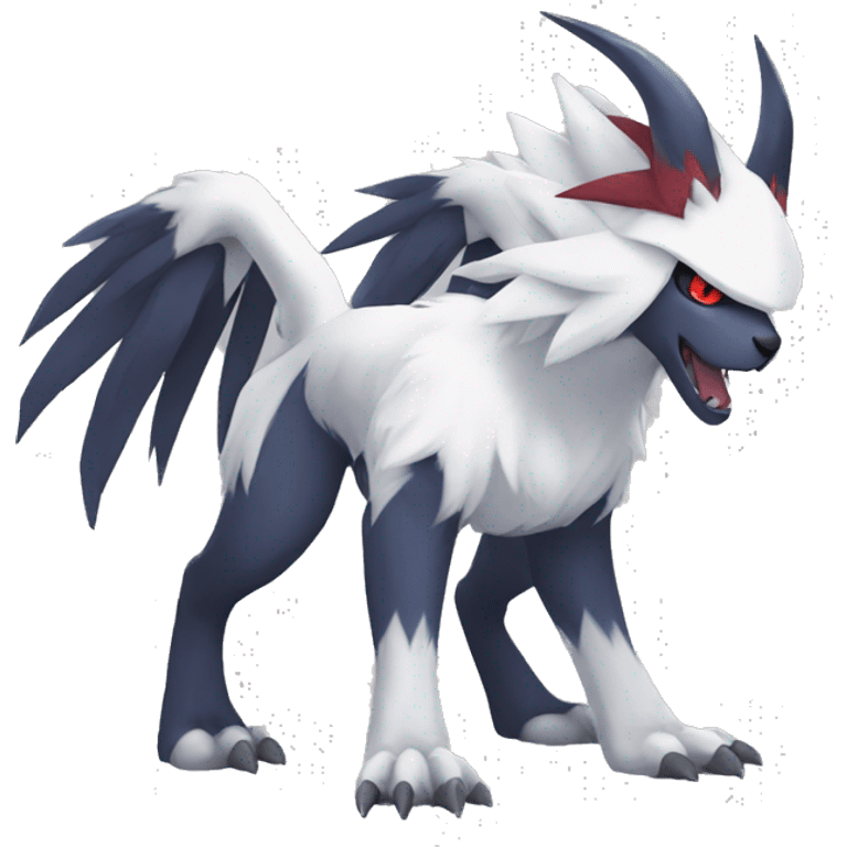 Cool Edgy Absol-Nargacuga-Zangoose-Quilava, full body emoji