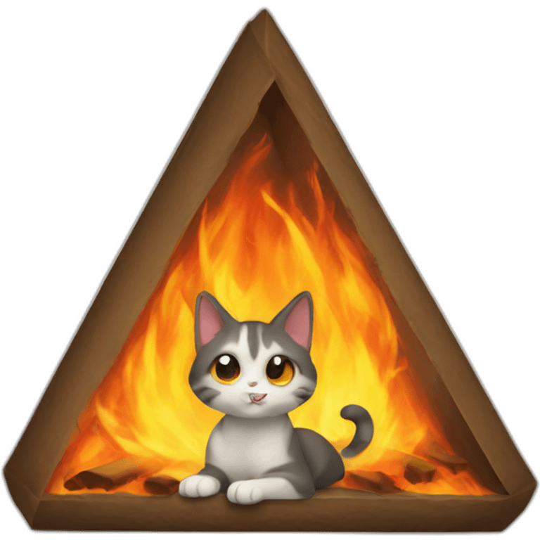 fire triangle cat emoji