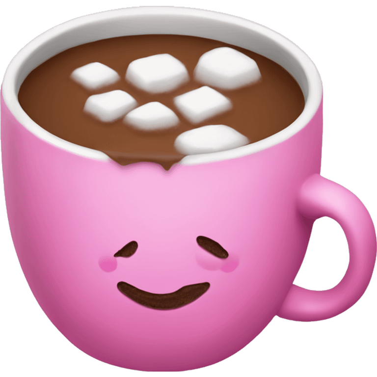 hot cocoa with a pink mug emoji