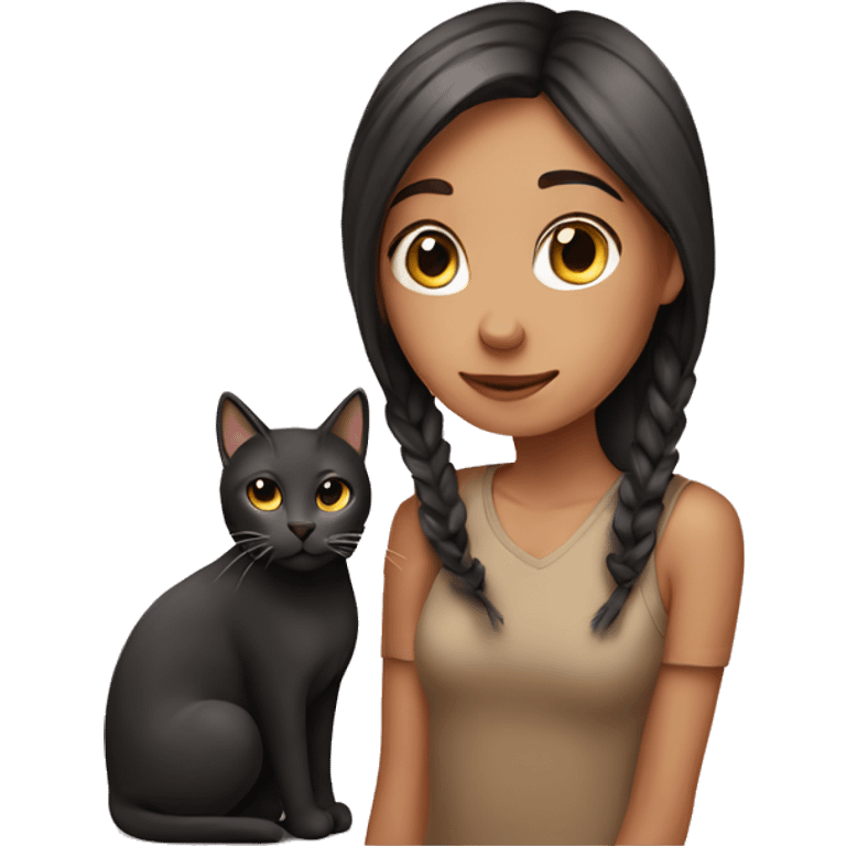 girl with cat  emoji