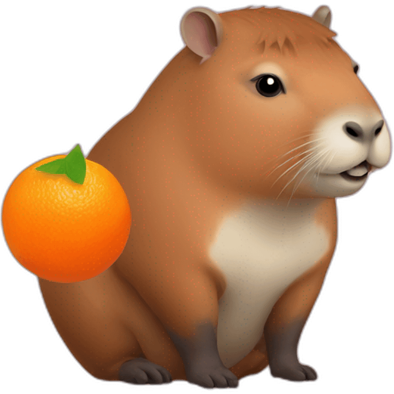 capybara with mandarin orange emoji