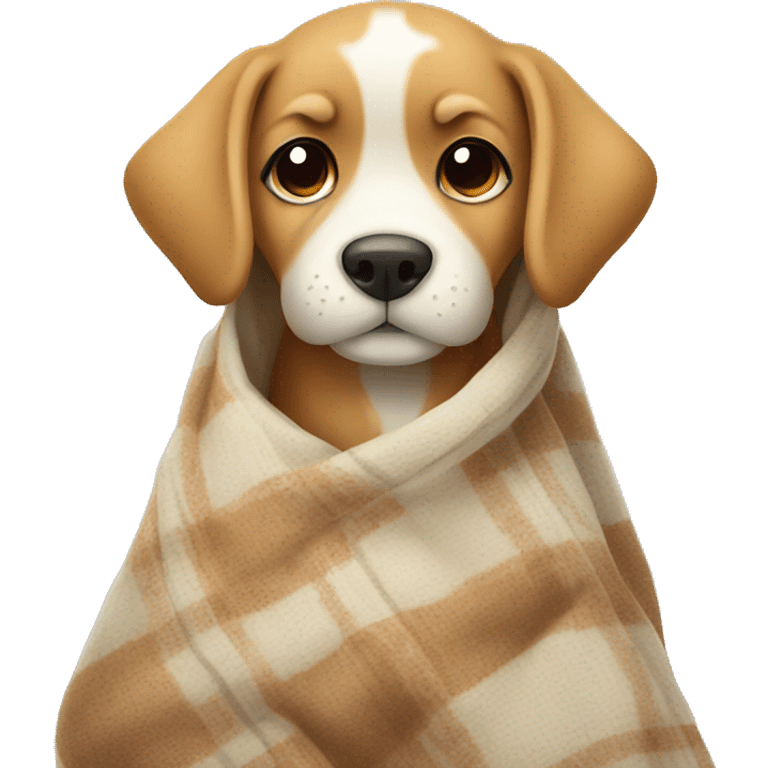 Cute dog with blanket  emoji