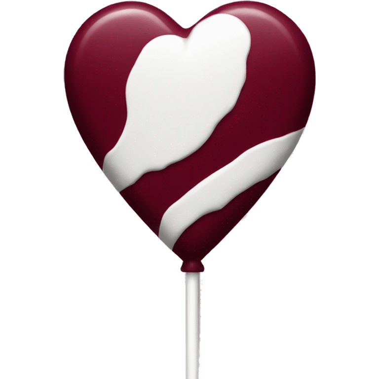 Burgundy heart lollipop emoji