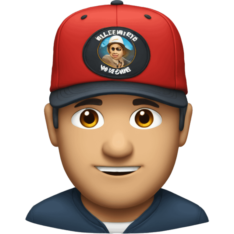 Mike wazovski in red hat emoji