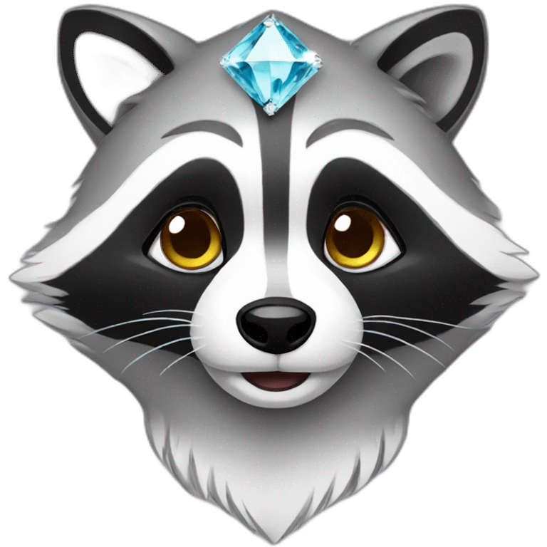 raccoon wearing diamonds emoji