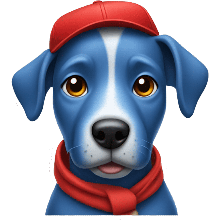 a blue dog with red cap emoji