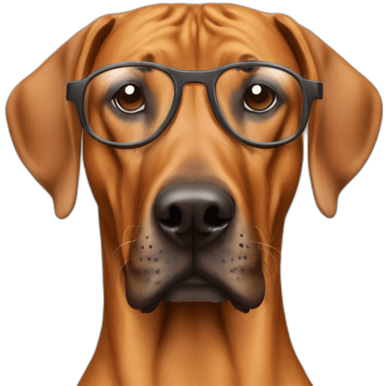 Rhodesian Ridgeback mit Brille emoji