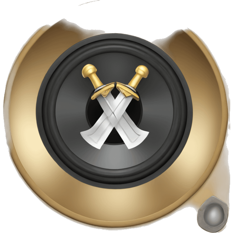 A sword, inside a speaker woofer emoji